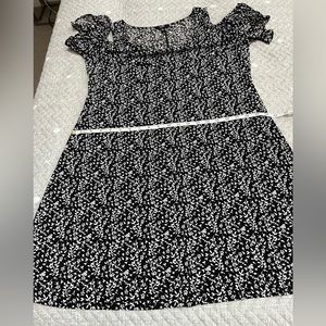 Cute “cold shoulder” black and white dress